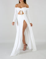 White Slit Maxi Dress