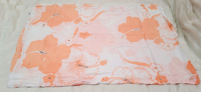 Pastel Peach Hibiscus Sequin Sarong