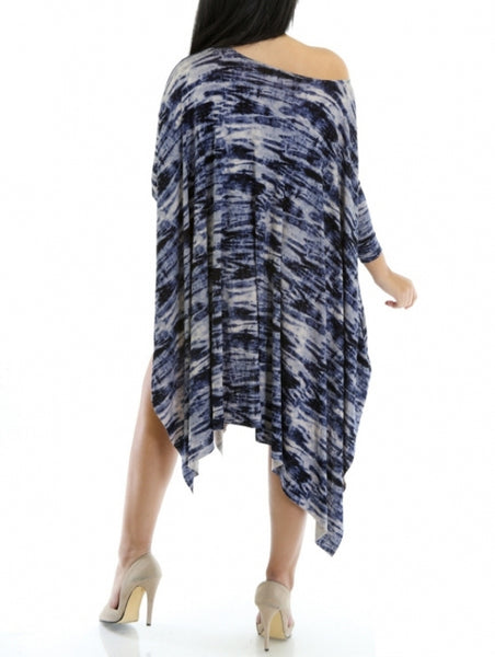 Jersey Knit Poncho Dress Large