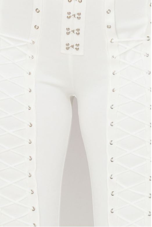 White 2 Piece Sleeveless Bodysuit and Leggings Set
