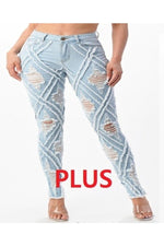 Plus Size Gotta Have Them Diamond Distressed Jeans