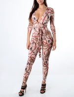 Blush Pink Chain Printed Jumpsuit