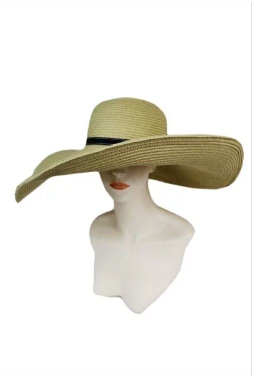 Khaki Extra Brim Wire Sun Hat
