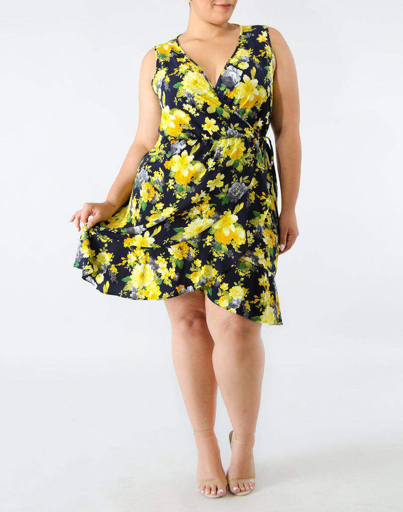 Minivestido con sobrepelliz Sunny Day de talla grande