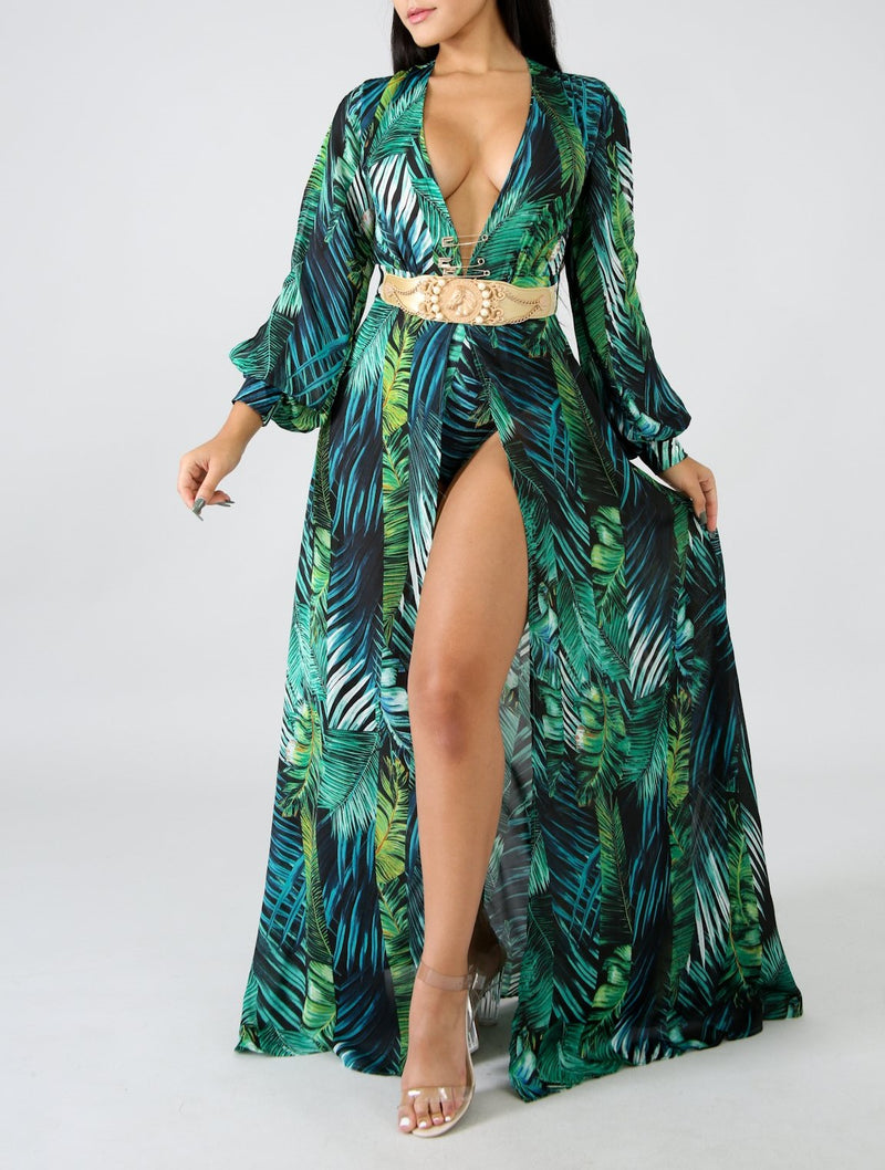 Vestido largo sexy pin