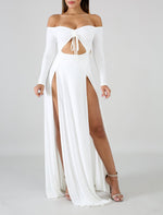 White Slit Maxi Dress