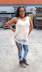 Side Bow Tie Denim Joggers