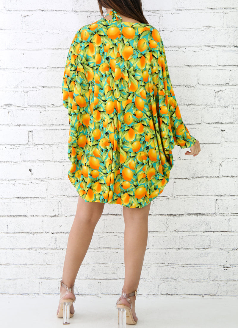 Conjunto de bikini con kimono de limones