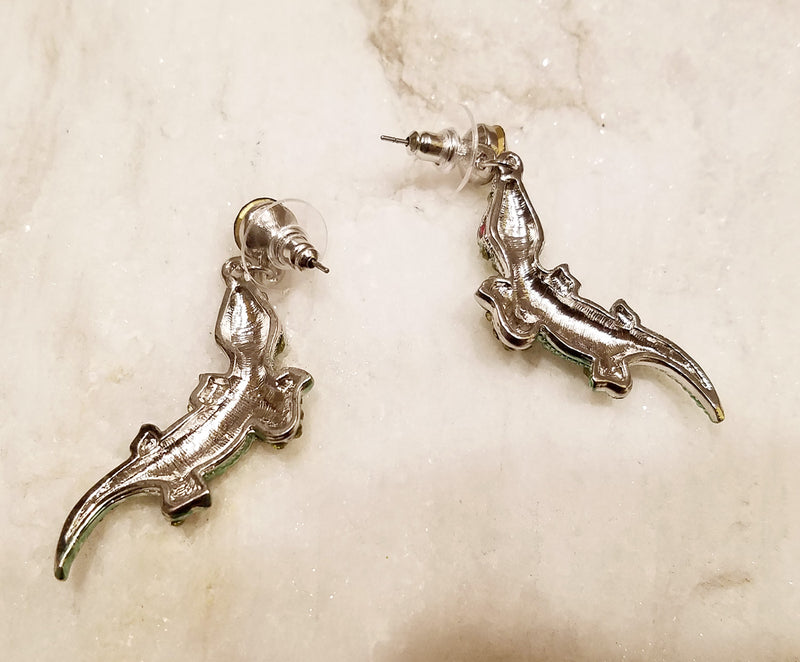 Precioso conjunto de collar de cocodrilo de cocodrilo de cristal austriaco