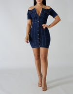 Denim Off The Shoulder Dress