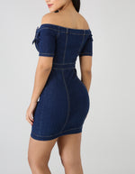 Denim Off The Shoulder Dress