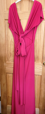 Hot Pink Multi Style Convertible Maxi Dress