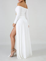 White Slit Maxi Dress