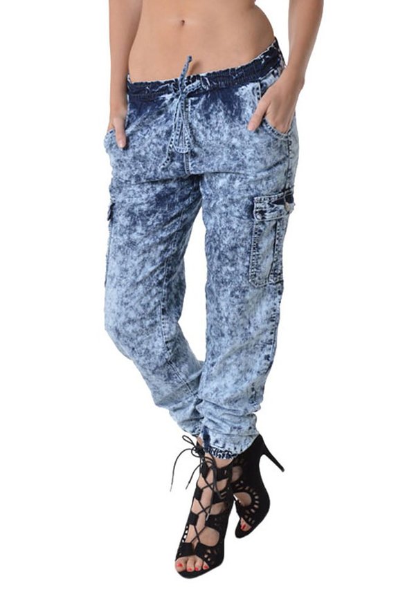 Denim Cargo Jogger Pants