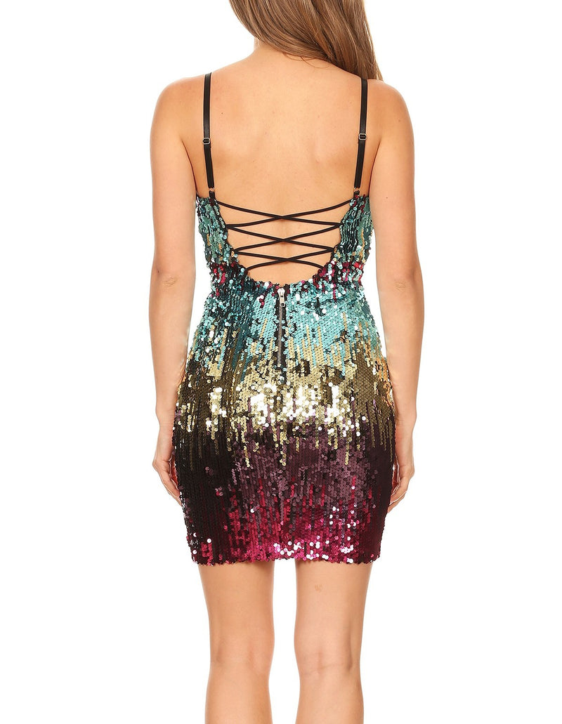 Multi Color Sequin Dress