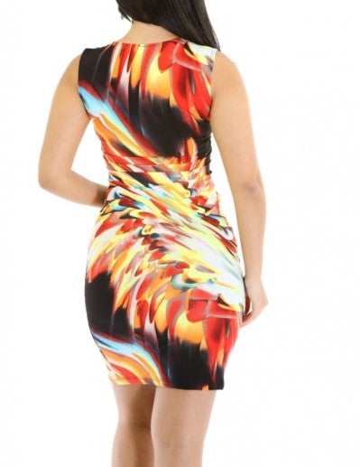 Vestido estampado con escote en V profundo Venechia