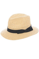 Sombrero de cinta tejida cruzada