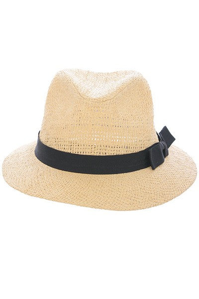 Sombrero de cinta tejida cruzada