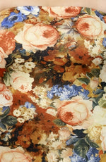 Vestido de tubo floral de ante color crema de talla grande