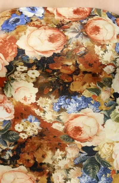 Vestido de tubo floral de ante color crema de talla grande