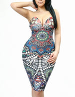 Vestido midi con escote en V profundo