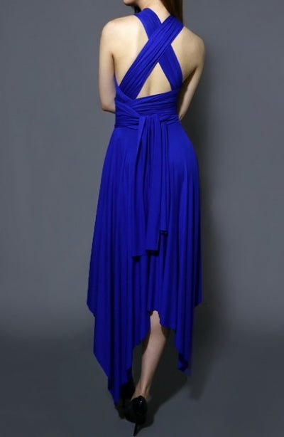 Royal Blue Multi Style Convertible Midi Dress