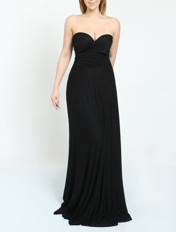 Black Multi Style Convertible Maxi Dress
