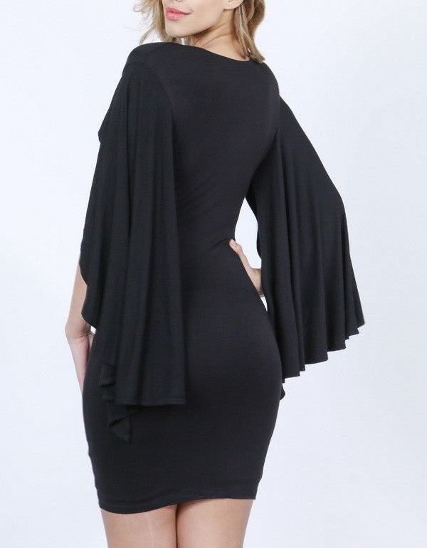 Cape Bell Sleeve Dress