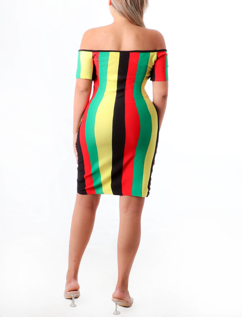 Rasta Reggae Bodycon Midi Dress