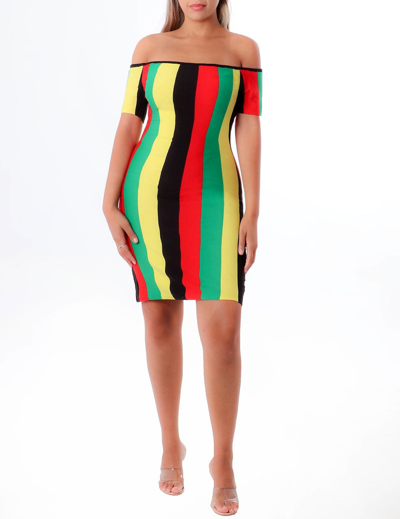 Rasta Reggae Bodycon Midi Dress – Lexie Starr Style