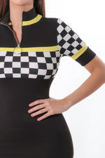 Fast Track Racer Mock Neck Dress