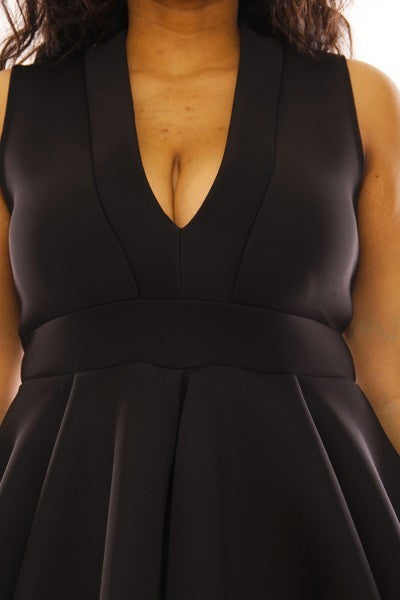Plus Size Black Skater Dress