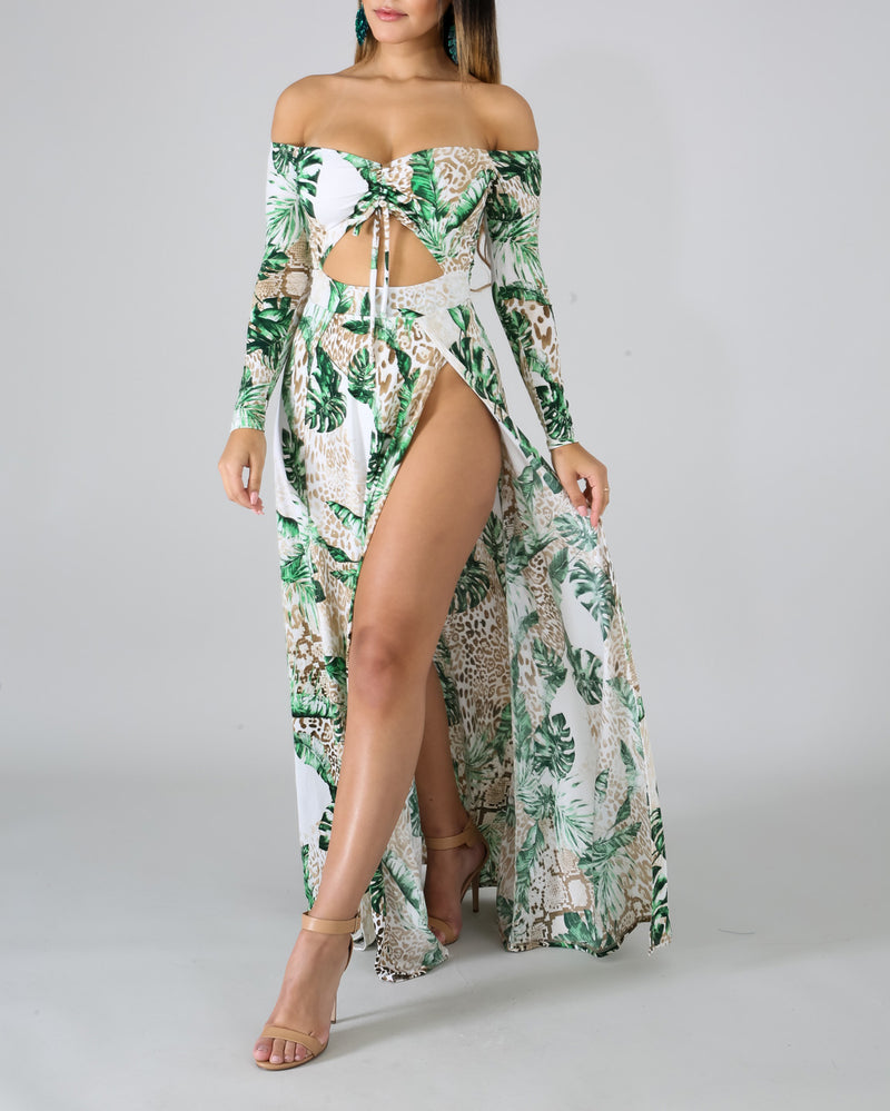 Palms Slit Maxi Dress