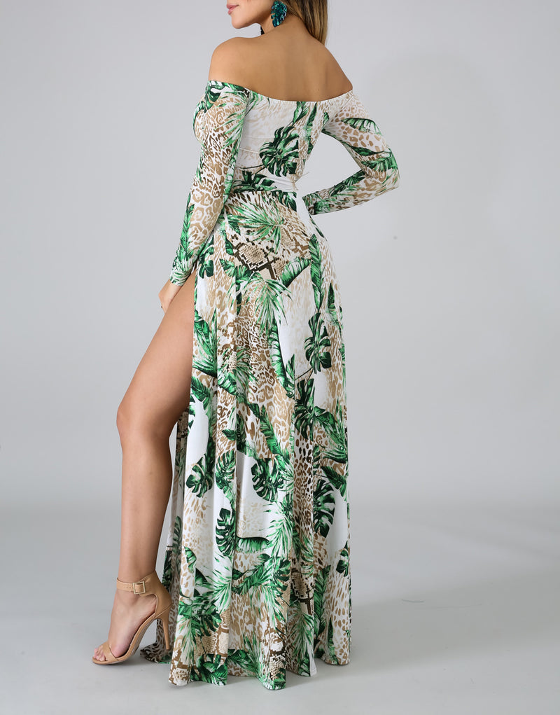 Palms Slit Maxi Dress