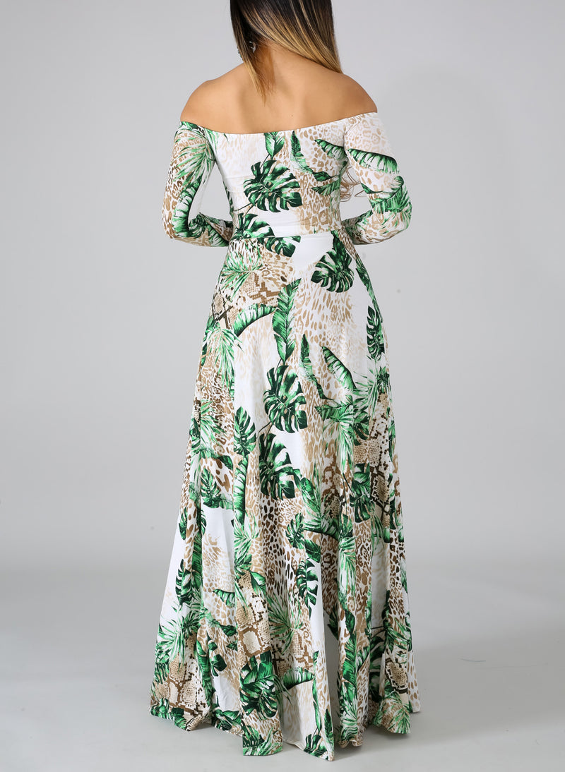 Palms Slit Maxi Dress