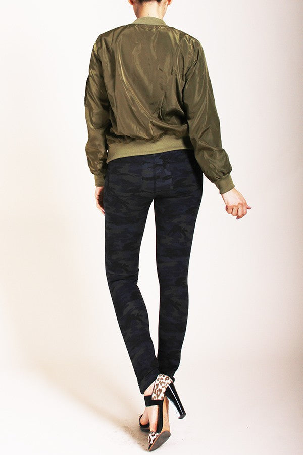 Zip-Front Bomber Jacket