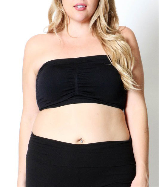 Sujetador bandeau sin tirantes sin costuras de talla grande