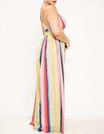 Vestido largo de malla transparente en colores pastel de talla grande