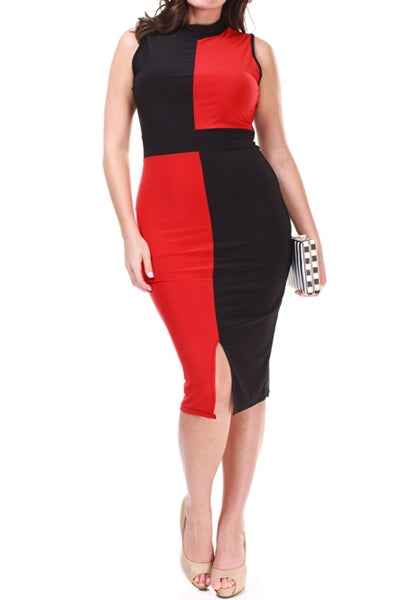Plus Size Mock Neck Color Block Dress 3X Plus Size Mock Neck Color Block Dress 3X