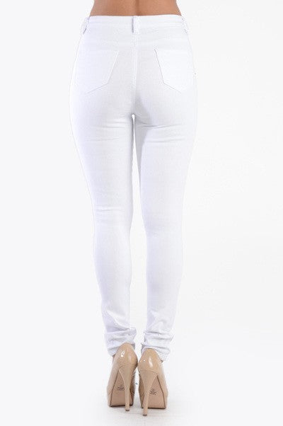 High Waist Knee Cut Out Jeans