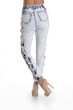 Joggers de mezclilla con lazo lateral