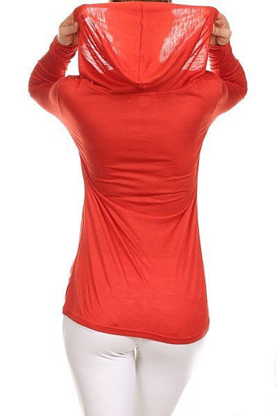 Sudadera con capucha de manga larga flameada de talla grande