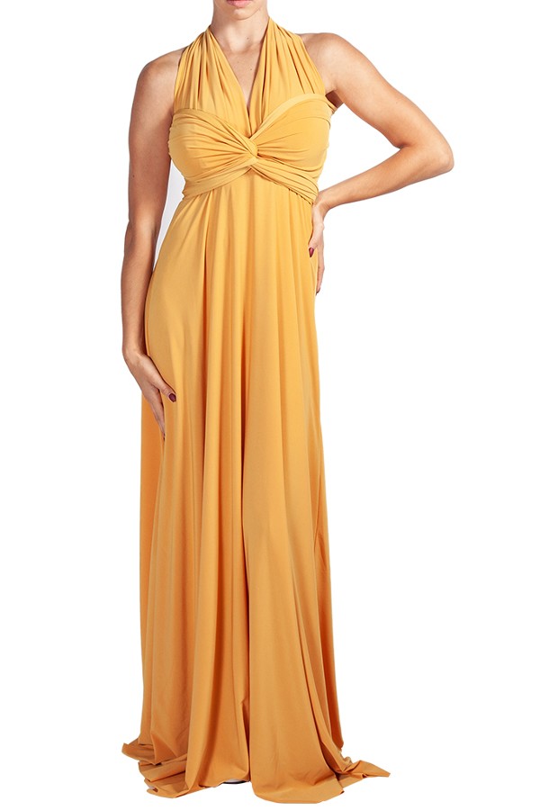 Mustard Multi Style Convertible Maxi Dress