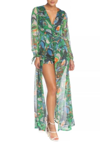 Abstract Print Maxi Romper