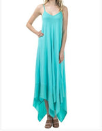 Aqua Blue Bottom Contrast Maxi Dress