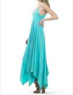 Aqua Blue Bottom Contrast Maxi Dress