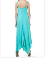 Aqua Blue Bottom Contrast Maxi Dress