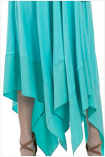 Aqua Blue Bottom Contrast Maxi Dress