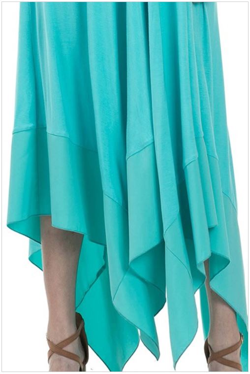 Aqua Blue Bottom Contrast Maxi Dress