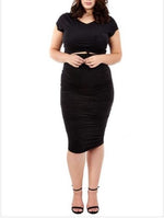 Plus Size Cap Sleeve Top and Skirt Set